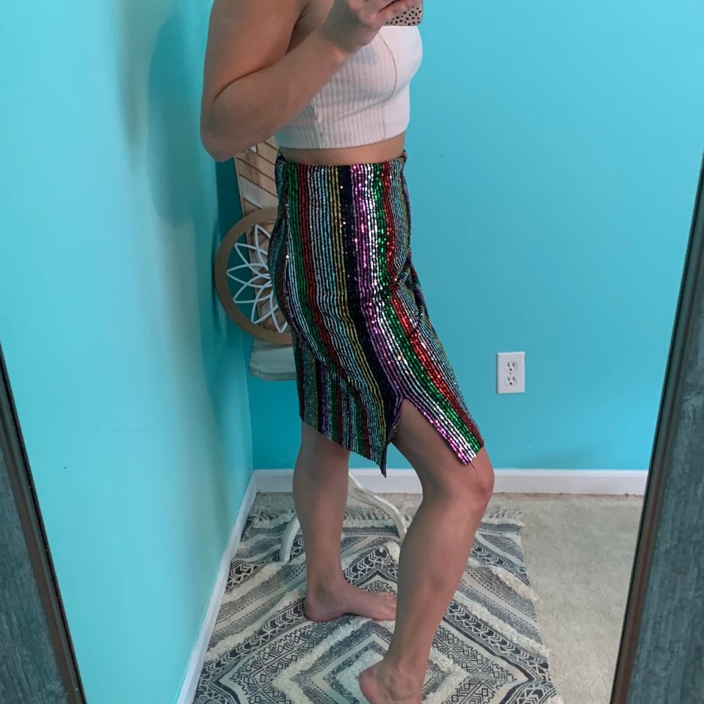 Sequin Midi Skirt